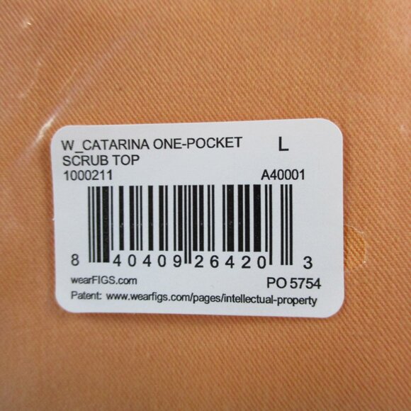 FIGS Catarina Scrub Top Womens Large Shaka Orange One Pocket V Neck Nursing NWT - Picture 4 of 5